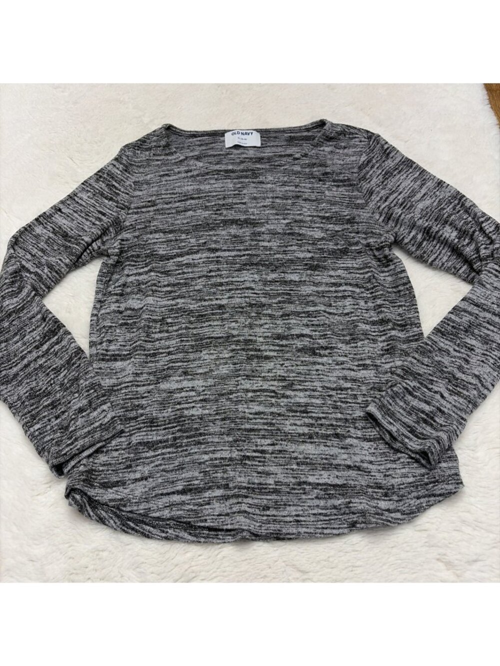 Old Navy Girls Static Gray Long Sleeve Lounge Tee XL 14/16